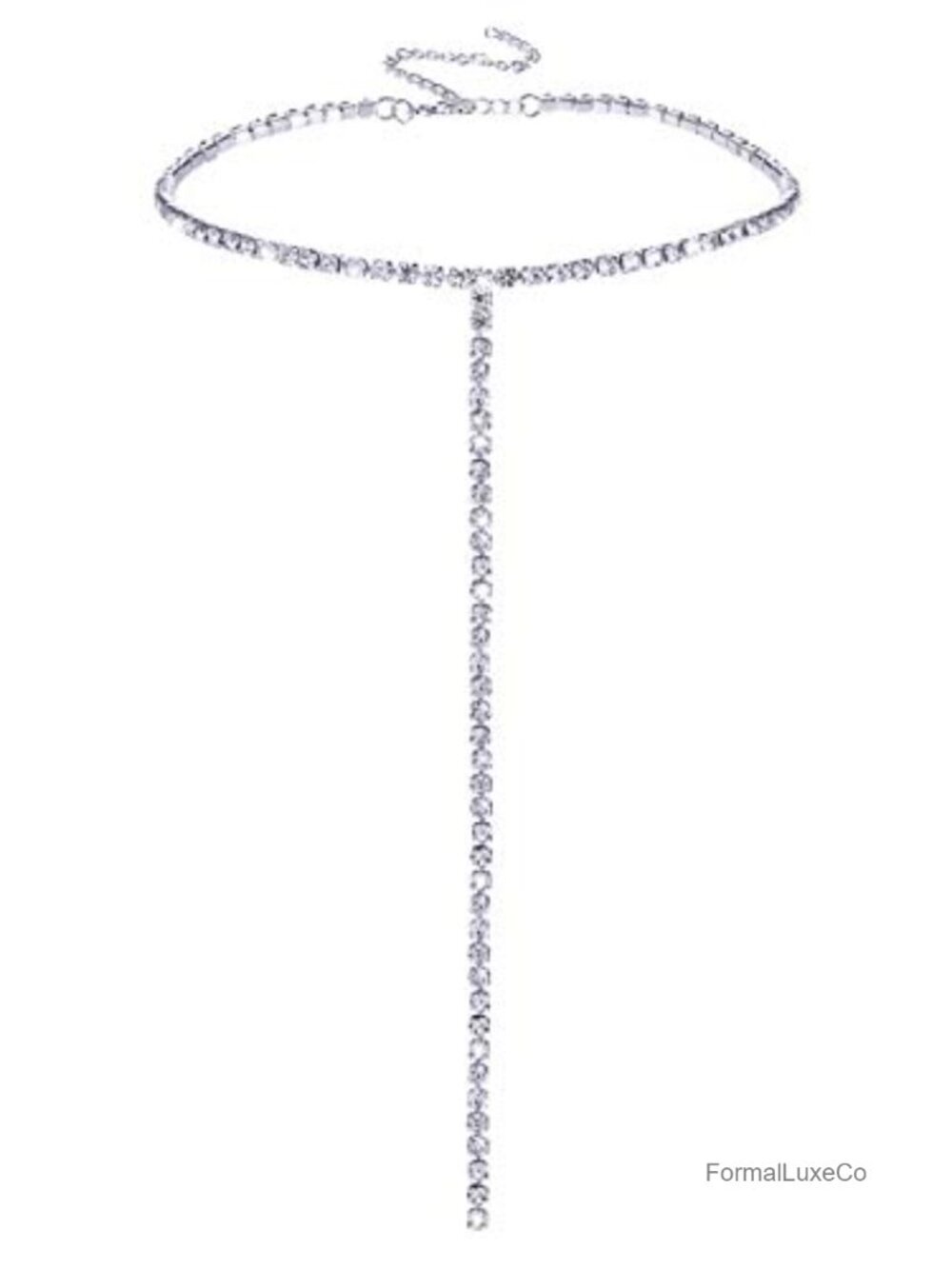Rhinestone Choker Necklace Silver Crystal Sparkly Wedding Jewelry